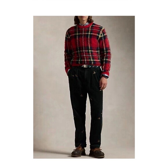 Polo Ralph Lauren Men's Plaid Wool-Blend Sweater Red SZ. S NWT$398 - Picture 4 of 14